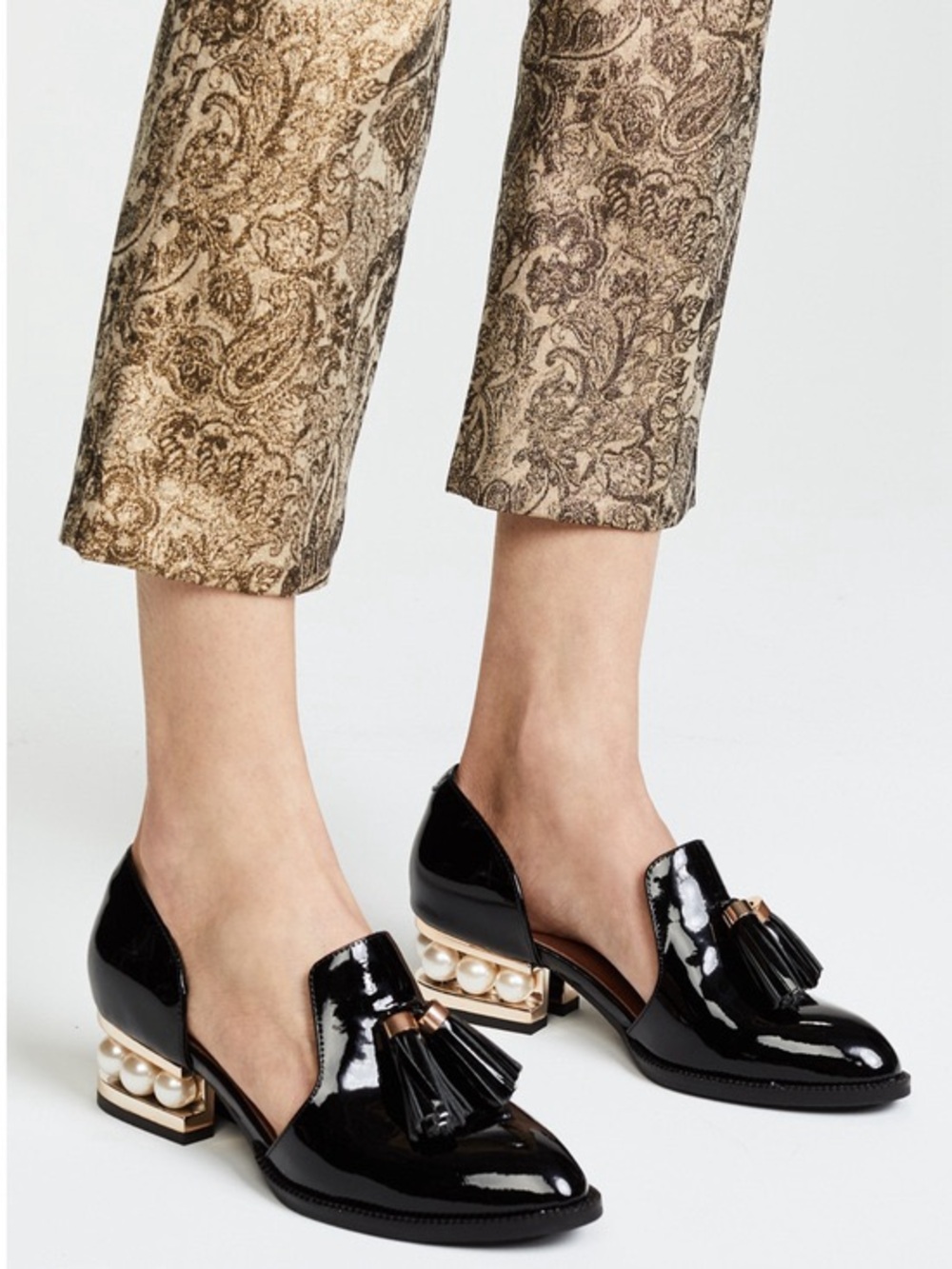 Jeffrey Campbell patent leather d'Orsay loafers in black size 6.5